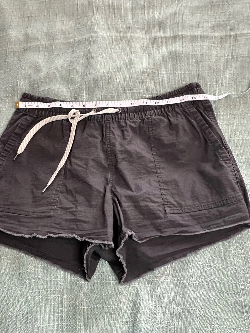 Vuori Ripstop Shorts Charcoal Elastic-Waist with Drawstring Medium